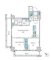 パークアクシス滝野川ラ　ブリーズ 3階2LDKの間取り