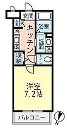 グランヴァン西馬込4 1Kの間取図画像