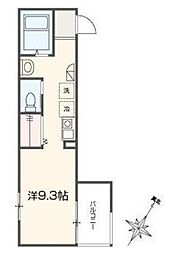相模原市南区新磯野3丁目アパート ワンルームの間取図画像