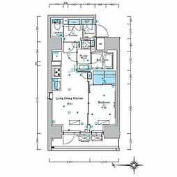 ルフォンプログレ浅草入谷 14階1LDKの間取り