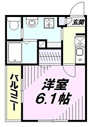 Forest Park Hills 3階1Kの間取り