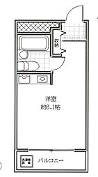 ジョイフル西荻窪 4階ワンルームの間取り