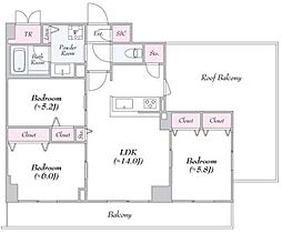ロイジェント志村坂上 7階3LDKの間取り