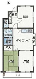 ワルトハウス 3DKの間取図画像