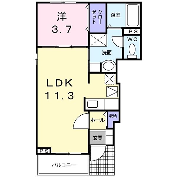 エストメゾン ｜埼玉県川口市朝日１丁目(賃貸アパート1LDK・1階・37.13㎡)の写真 その2