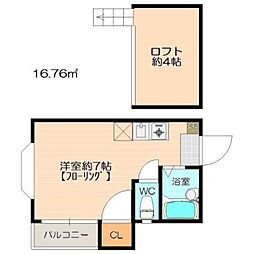 メゾンS井尻 ワンルームの間取図画像