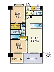 間取図画像 2SLDK