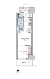 Brilliaist池尻大橋 1DKの間取図画像