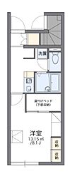 レオパレスボヌール 1Kの間取図画像