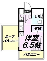 セザール立川B館 ワンルームの間取図画像