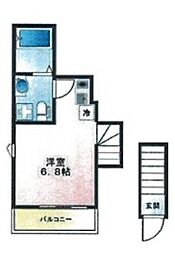 PATIO SQUARE 徳丸 2階ワンルームの間取り