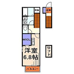 クレセント ワンルームの間取図画像