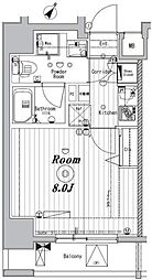 メイクスデザイン茗荷谷 1Kの間取図画像