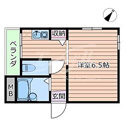 パークハイツ中倉 ワンルームの間取図画像