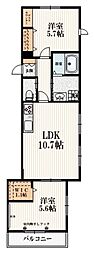 西武新宿線 上井草駅 徒歩14分の賃貸マンション 1階2SLDKの間取り