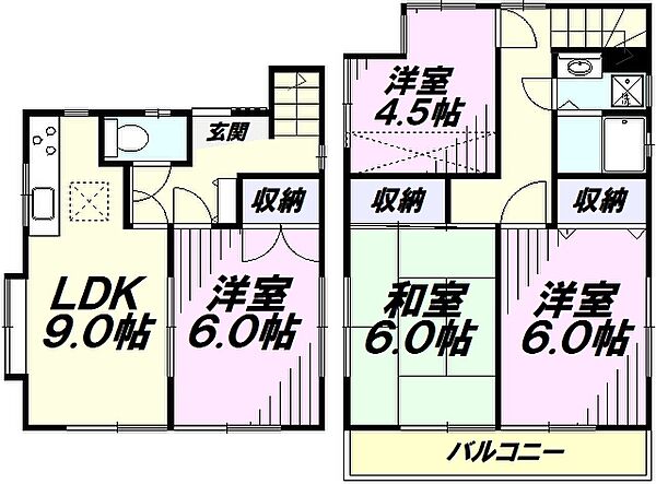 東新井町貸家 ｜埼玉県所沢市東新井町(賃貸一戸建4LDK・2階・69.14㎡)の写真 その2