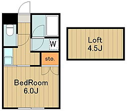 メゾンドラック 2階1Kの間取り