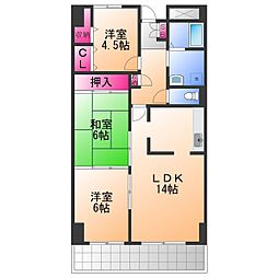 ヴィエント日根野 3LDKの間取図画像