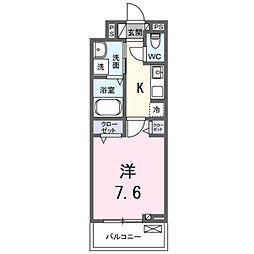 JR東海道・山陽本線 西大路駅 徒歩15分の賃貸アパート 1階1Kの間取り