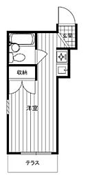 バウ富士見 1階ワンルームの間取り