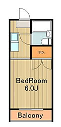 b'CASA多摩永山2re-born 1Kの間取図画像
