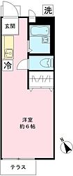 ハイツ井口II 1階ワンルームの間取り