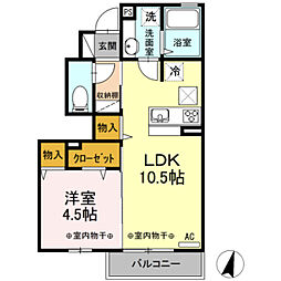 フィオーレ 1LDKの間取図画像