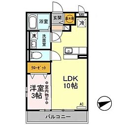 エスポワール 1LDKの間取図画像