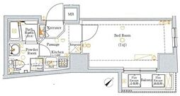 ジーベック門前仲町 6階1Kの間取り