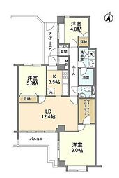 パークサイド碑文谷 2階3LDKの間取り