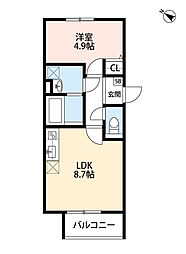 JR東海道・山陽本線 千里丘駅 徒歩10分の賃貸アパート 1階1LDKの間取り
