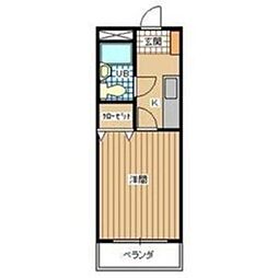 ロイヤルハイツ堀之内 1Kの間取図画像