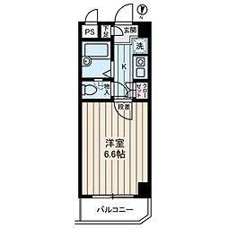 アセンズシティ2 3階1Kの間取り