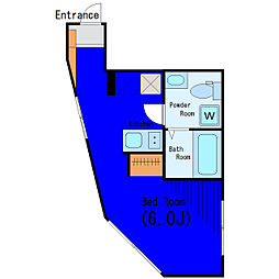 都営浅草線 馬込駅 徒歩9分の賃貸マンション 1階ワンルームの間取り
