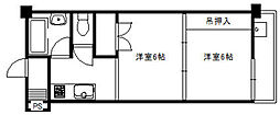 グロリアスマンション新河岸一号館 2Kの間取図画像