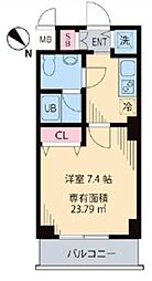 南海サザンコート行徳 1Kの間取図画像
