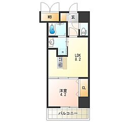 ザカーム 1LDKの間取図画像