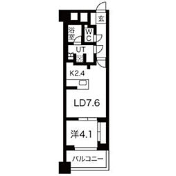 バースシティ横浜大通り公園 1DKの間取図画像