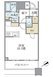 ブリリアタワーズ目黒サウスレジデンス ワンルームの間取図画像
