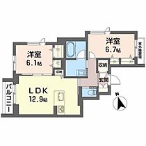 ベレオ中央通 201 ｜ 岩手県盛岡市中央通３丁目12-11（賃貸マンション2LDK・2階・62.83㎡） その2