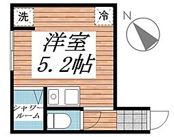 アルカンシェル薬園台 ワンルームの間取図画像