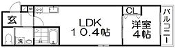 AREGRIA枚方公園II 1LDKの間取図画像