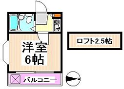 レオパレスダイヤ 1Kの間取図画像