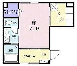 サンシャイン ヴィラ 1Kの間取図画像