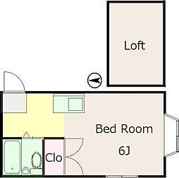 サンライフ大山 2階ワンルームの間取り