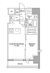 ザ・パークハビオ明大前 1LDKの間取図画像