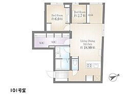 サクラスプリング月島リバーサイド 2LDKの間取図画像
