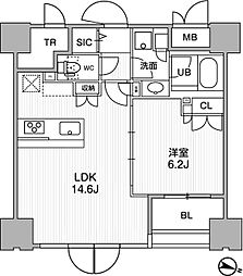 東神田テラスレジデンス 1LDKの間取図画像