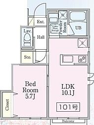 ラルーチェ 1LDKの間取図画像