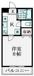 シャトーすずらん 1Kの間取図画像